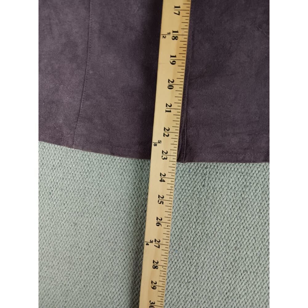 Double D Ranch Vintage Leather Shirt Jacket Women L Purple Bottle Cap Pearl Snap - Picture 14 of 15